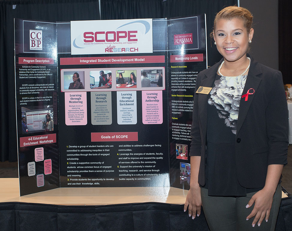 Jessika Banks was one of the SCOPE research associates, under the direction of Dr. Melanie Miller, who worked on this poster about the organization for emerging scholars.
