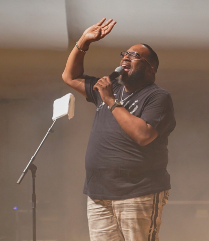Pastor/singer/songwriter Marvin Sapp performs to a sold-out Moody Music Concert Hall Jan. 20 at the annual Realizing the Dream concert.