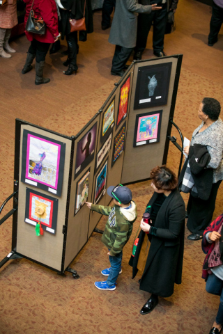 Concertgoers had the opportunity to view artwork on display in the lobby. This annual exhibition of new work created by students in Tuscaloosa City Schools is a tradition of the Realizing the Dream Concert.