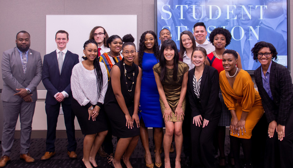 Laura Ling and student participants from UA, Stillman College and Shelton State Community College are shown in this group photo prior to the Legacy Banquet.