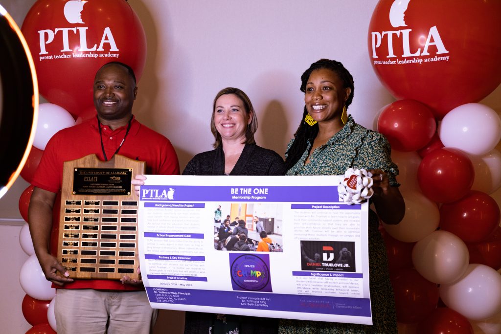 Participants posing with their poster and plaque