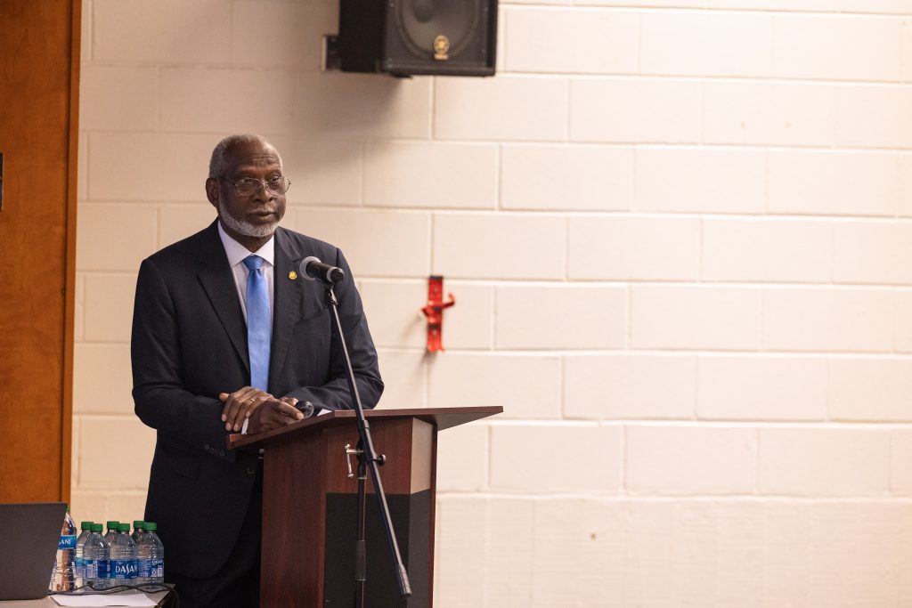 General Dr. David Satcher at the podium